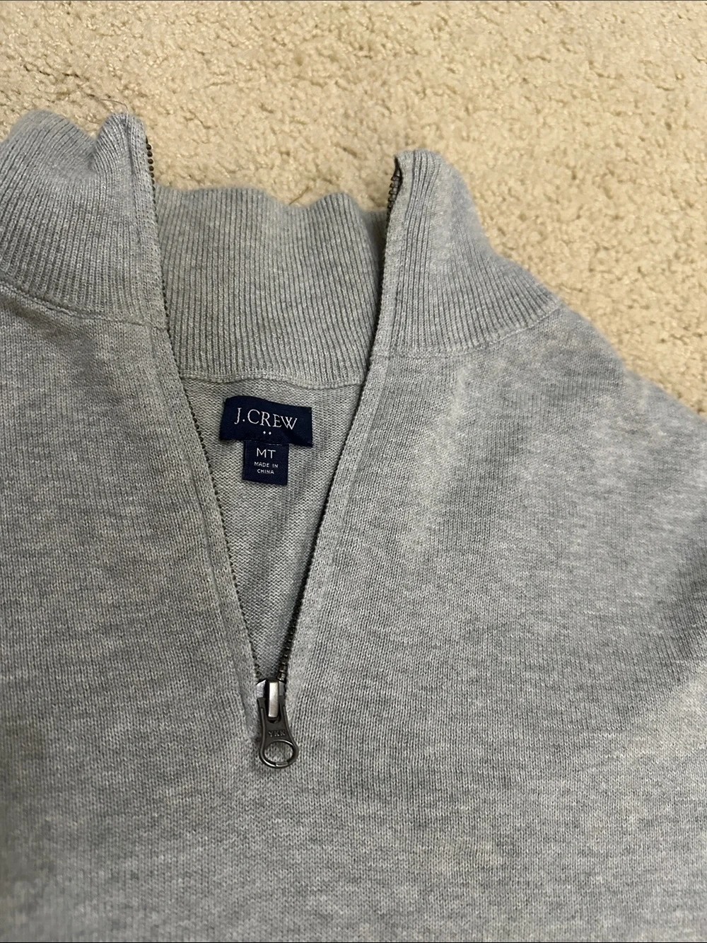 J. Crew Gray Quarter Zip Sweater